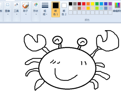画图工具怎样设计红色螃蟹?绘画红色螃蟹流程图文一览